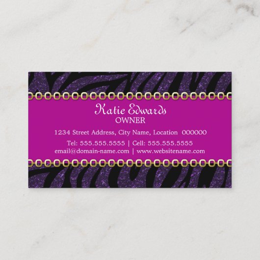 Mode Accessoire en juwelen Visitekaartje (Achterkant)