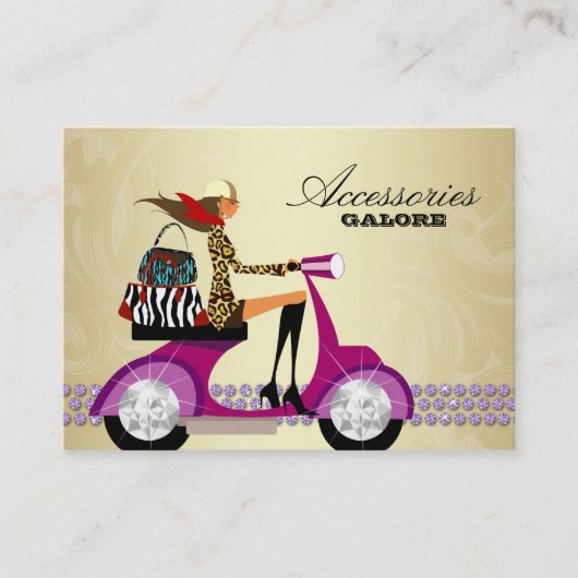 Mode Accessoires Purpose Jewelry Paars Gold 2 Visitekaartje (Voorkant)