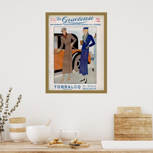 mode Ad uit een Nederlands tijdschrift uit 1933 Poster (Keuken)