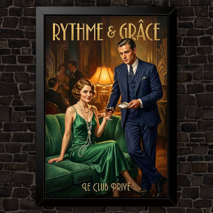 Mode-advertenties in vintage stijl uit de jaren 20 poster
