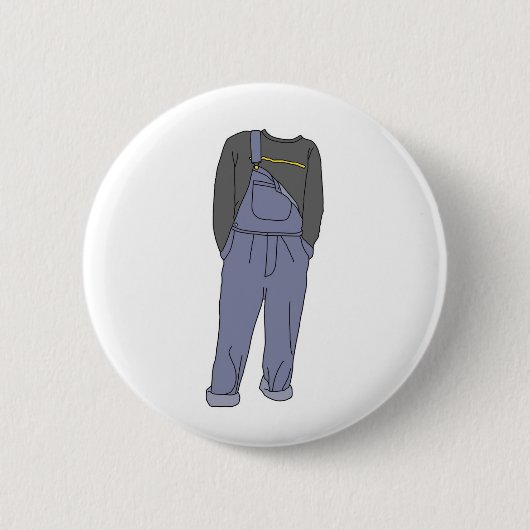 Mode Aesthetische Grijze overalls Button (Voorkant)