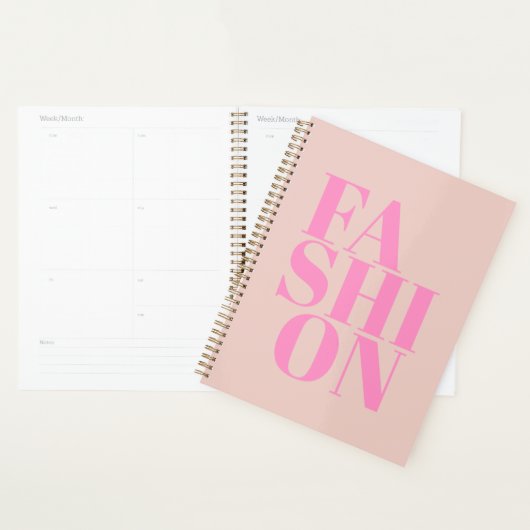 Mode Afdrukpreppy Peach roze Typografie Planner (Display)