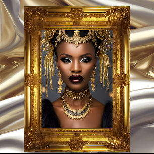 Mode Afrikaans exotisch goud Zwart hoofdjuweel sie Poster
