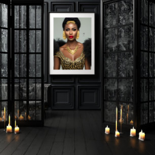 Mode Afrikaanse gouden Zwarte Juwelen Oorbellen ha Poster