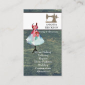 Mode ambachtslieden Meisjes met kieuwnaaigarij Visitekaartje (Voorkant)