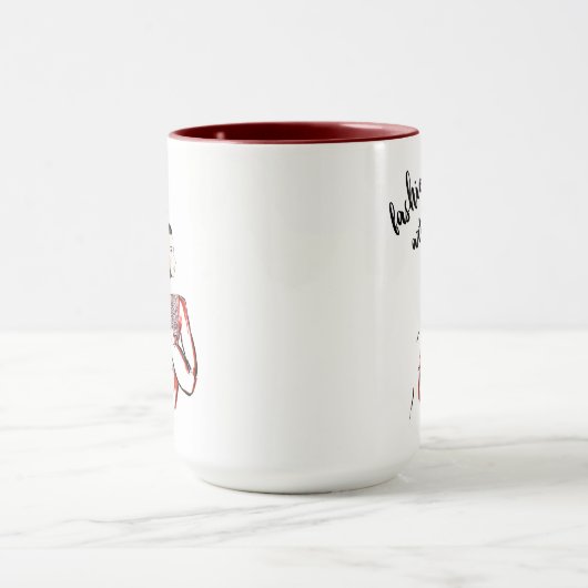 Mode Art Black en Red 15 oz Ringer Mok (Midden)