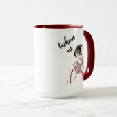 Mode Art Black en Red 15 oz Ringer Mok (Voorkant rechts)