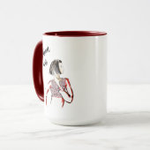 Mode Art Black en Red 15 oz Ringer Mok (Voorkant links)