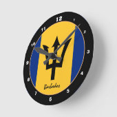 Mode Barbados Flag & Barbados trendy Ronde Klok (Hoek)