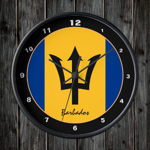 Mode Barbados Flag & Barbados trendy Ronde Klok