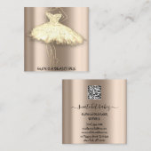 Mode Beautique Dress Custom QR Logo Blush Vierkante Visitekaartje (Voorkant / Achterkant)