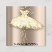 Mode Beautique Dress Custom QR Logo Blush Vierkante Visitekaartje (Voorkant)