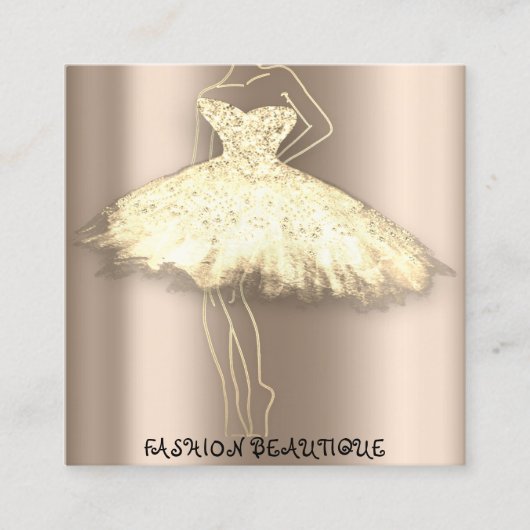 Mode Beautique Dress Custom QR Logo Blush Vierkante Visitekaartje (Voorkant)