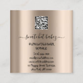 Mode Beautique Dress Custom QR Logo Blush Vierkante Visitekaartje (Achterkant)