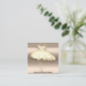 Mode Beautique Dress Custom QR Logo Gold Vierkante Visitekaartje (Staand voorkant)