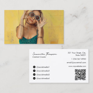 Mode Beauty Blogger Content Creator Volledige foto Visitekaartje
