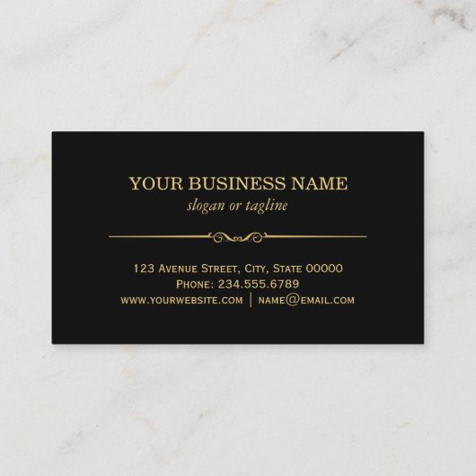 Mode Beauty Gold Black White Line Pattern Visitekaartje (Achterkant)