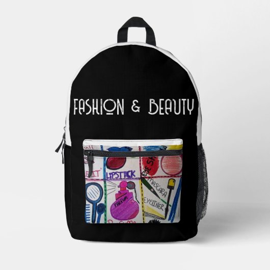 MODE & BEAUTY witte top Bedrukte Rugzak (Voorkant)