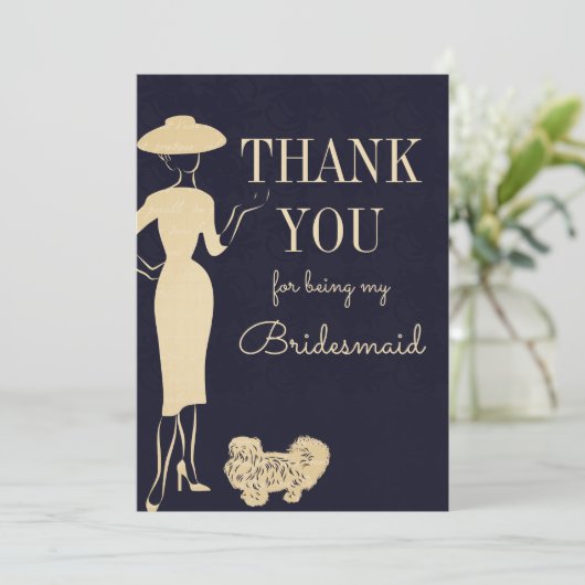  Mode Bedankt Bridesmaid Kaart (Staand voorkant)