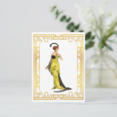  Mode Begin jaren 1900 Hollywood Gown Briefkaart (Staand voorkant)