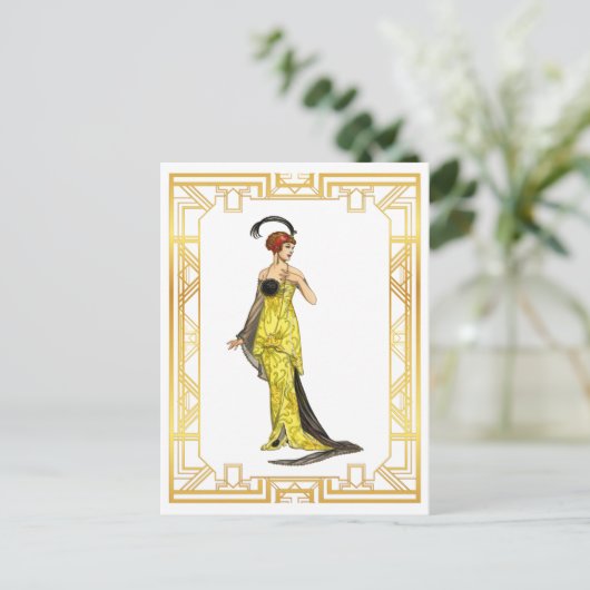 Mode Begin jaren 1900 Hollywood Gown Briefkaart (Staand voorkant)