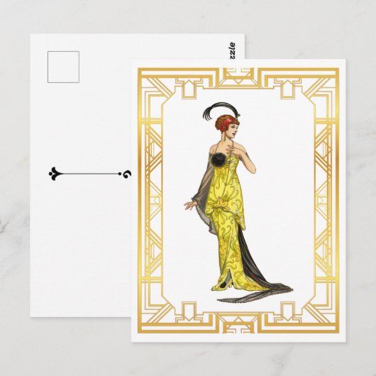  Mode Begin jaren 1900 Hollywood Gown Briefkaart (Voorkant / Achterkant)