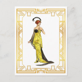  Mode Begin jaren 1900 Hollywood Gown Briefkaart