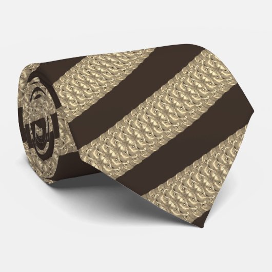 Mode Beige Brown Stropdas (Opgerold)