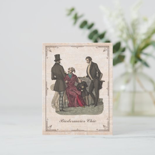  Mode Biedermeier Gentlemen - Aangepaste tekst Briefkaart (Staand voorkant)