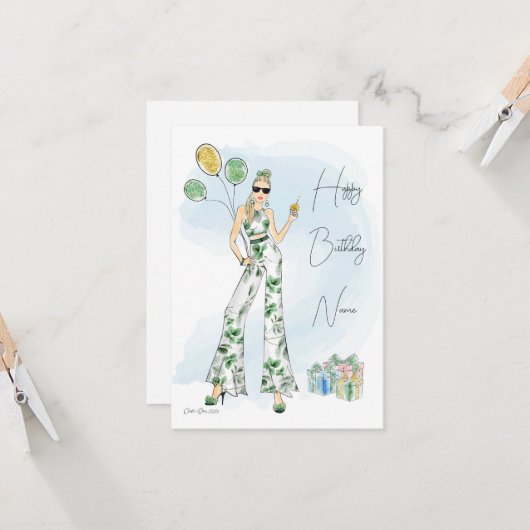 Mode Birthday Kaart (Voorkant / Achterkant in situ)