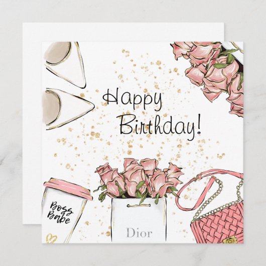 Mode Birthday Kaart (Voorkant / Achterkant)