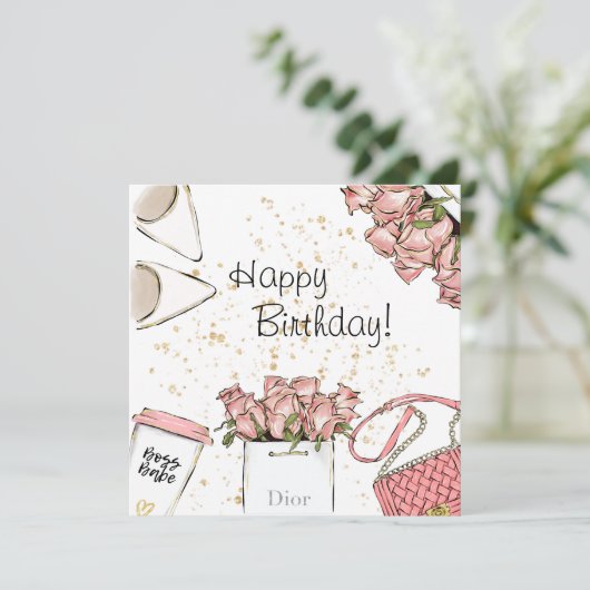 Mode Birthday Kaart (Staand voorkant)