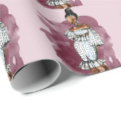 Mode Birthday outfit sketch glam diva Cadeaupapier (Rol Hoek)