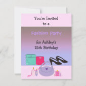 Mode Birthday Party Invitation Kaart (Voorkant)