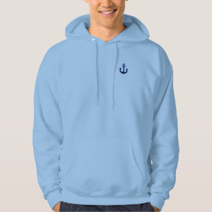 mode blauw anker hoodie