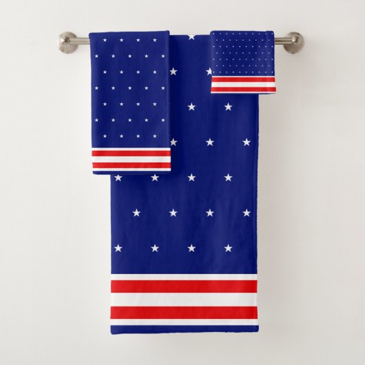 Mode Blauw Rood en Wit Bad Handdoek (Insitu)