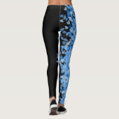 mode blauwe vrouwen zwart leggings (Achterkant)