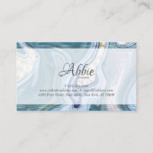 Mode Blauwgroen en Paarse Agate Swirls Visitekaartje (Achterkant)