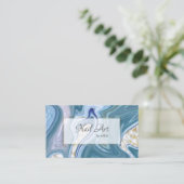 Mode Blauwgroen en Paarse Agate Swirls Visitekaartje (Staand voorkant)