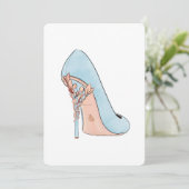 Mode Blauwschoen naar waterverf Feestdagenkaart (Staand voorkant)