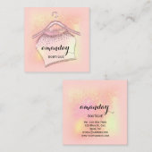 Mode Blog Beutique Shop Roos Cloth Hanger Vierkante Visitekaartje (Voorkant / Achterkant)