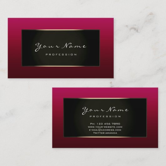 Mode blogger champagne goud bordeaux bordeaux visitekaartje (Voorkant / Achterkant)