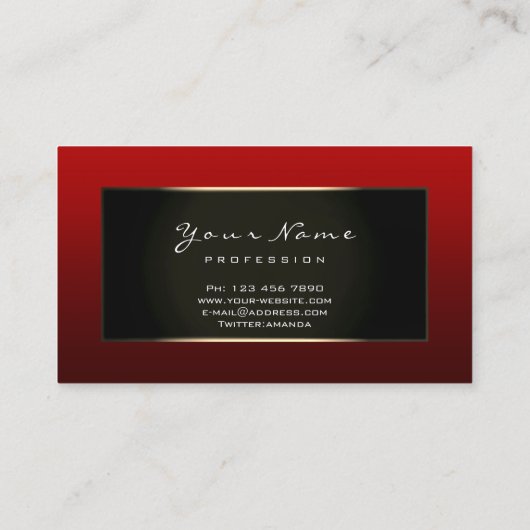 Mode Blogger Framed Black Gold Burgundy Maroon Visitekaartje (Achterkant)