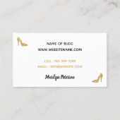 Mode Blogger Gouden Sequin Hoge Heel Glam Elegant Visitekaartje (Achterkant)