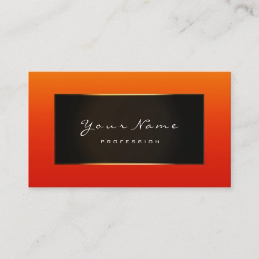 Mode Blogger ingelijst Zwart Lijst Goud Sinaasappe Visitekaartje (Voorkant)