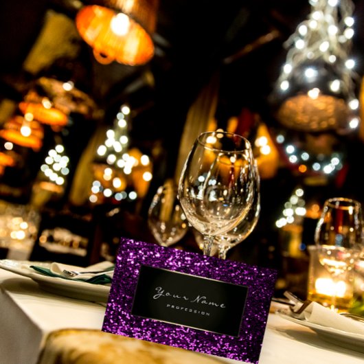 Mode Blogger omhuld Lijst Violet Paars Glitter Visitekaartje