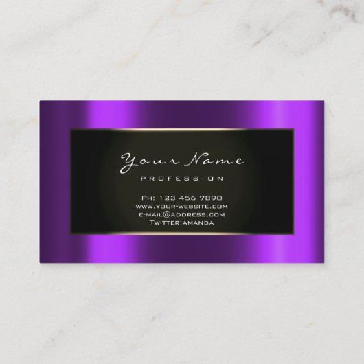 Mode Blogger omhuld zwart Gold Paars Violet Visitekaartje (Achterkant)