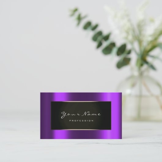 Mode Blogger omhuld zwart Gold Paars Violet Visitekaartje (Staand voorkant)