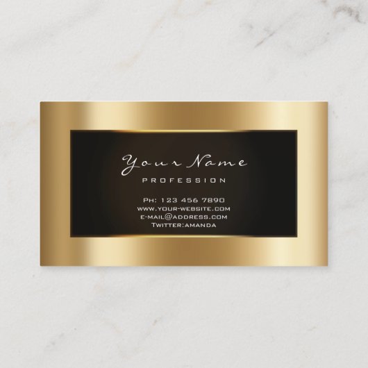 Mode Blogger omhuld zwart Lijst Gold Lux Visitekaartje (Achterkant)