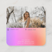 Mode blogger op aangepast instagram web beroemdhei vierkante visitekaartje (Achterkant)